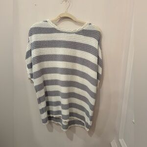 The Limited | Cap Sleeve Striped Knit Top